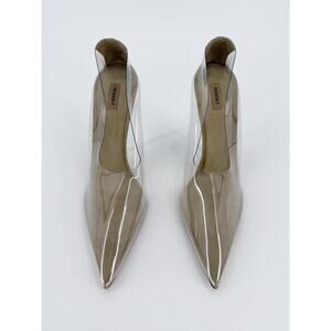 Yeezy Season 7 Clear PVC Heels Pointed Toe Pumps Transparent Cinderella Bomba